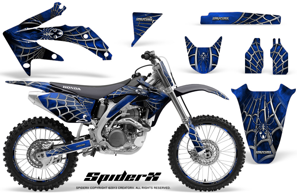 Honda CRF 450R 05-08 Graphics Kit SpiderX Blue NP Rims